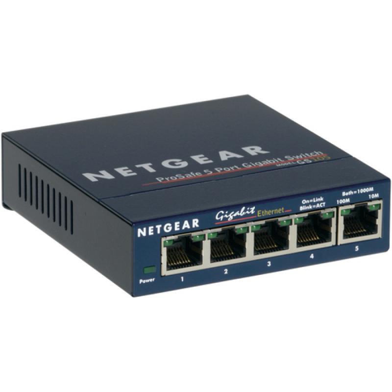 Netgear GS105 No administrado Gigabit Ethernet (10/100/1000) Azul - Imagen 1