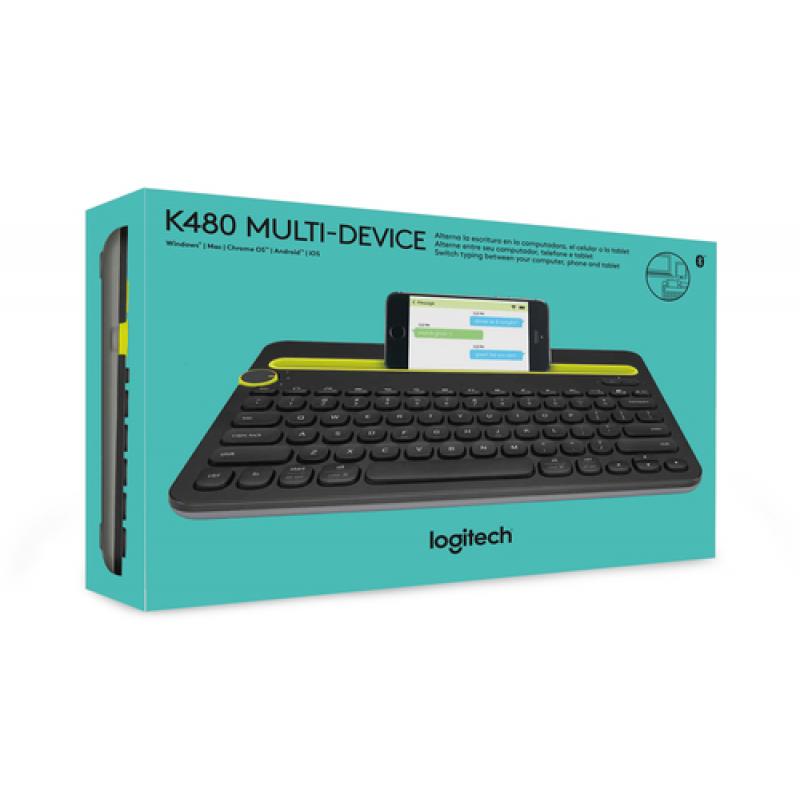 Logitech K480 Negro, Amarillo Bluetooth QWERTY Internacional de EE.UU. - Imagen 6