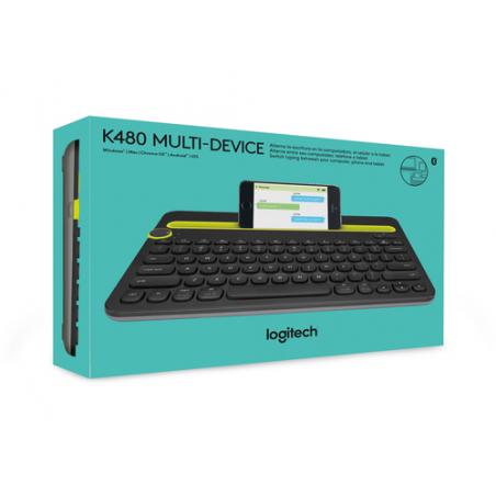 Logitech K480 Negro, Amarillo Bluetooth QWERTY Internacional de EE.UU. - Imagen 6