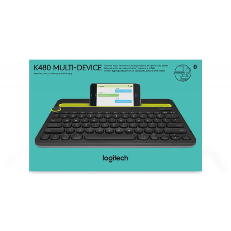 Logitech K480 Negro, Amarillo Bluetooth QWERTY Internacional de EE.UU. - Imagen 7