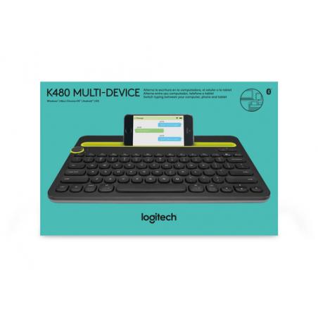Logitech K480 Negro, Amarillo Bluetooth QWERTY Internacional de EE.UU. - Imagen 7