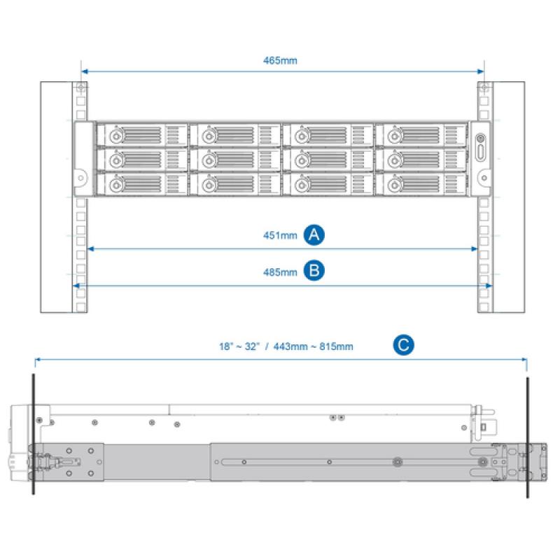 QNAP RAIL-B02 accesorio de bastidor - Imagen 2