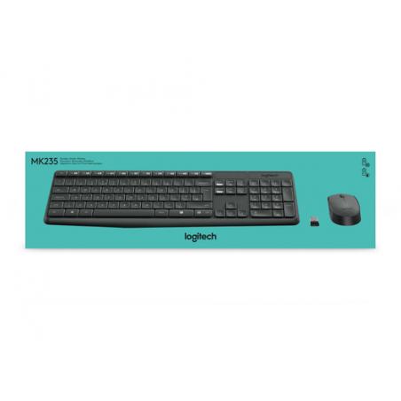 Logitech MK235 teclado RF inalámbrico QWERTZ Alemán Gris - Imagen 4