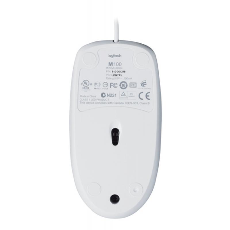Logitech M100 ratón USB tipo A Óptico 1000 DPI Ambidextro - Imagen 4