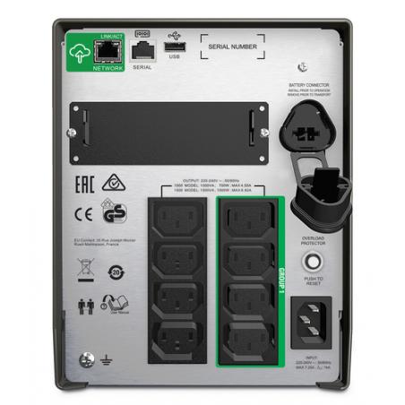 APC SMT1000IC sistema de alimentación ininterrumpida (UPS) Línea interactiva 1000 VA 700 W 8 salidas AC - Imagen 4
