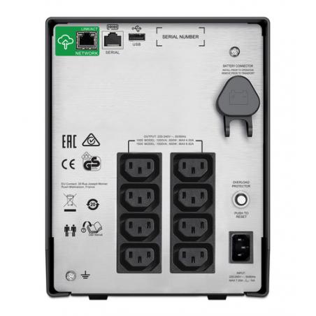APC SMC1500IC sistema de alimentación ininterrumpida (UPS) Línea interactiva 1500 VA 900 W 8 salidas AC - Imagen 8