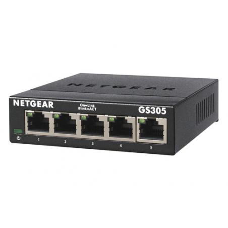 Netgear GS305-300PES switch No administrado L2 Gigabit Ethernet (10/100/1000) Negro - Imagen 1