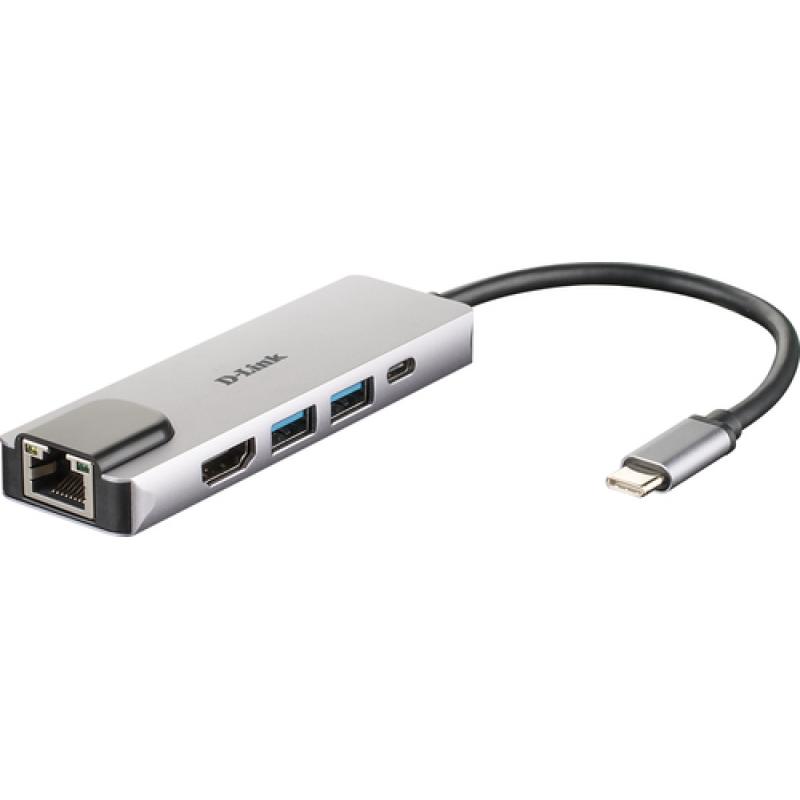 D-Link DUB-M520 base para portátil y replicador de puertos Alámbrico Thunderbolt 3 Aluminio, Negro - Imagen 1