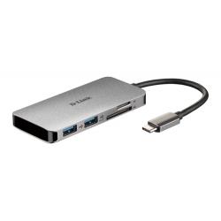 D-Link DUB-M610 base para portátil y replicador de puertos Alámbrico USB 3.2 Gen 1 (3.1 Gen 1) Type-C Aluminio, Negro - Imagen 1