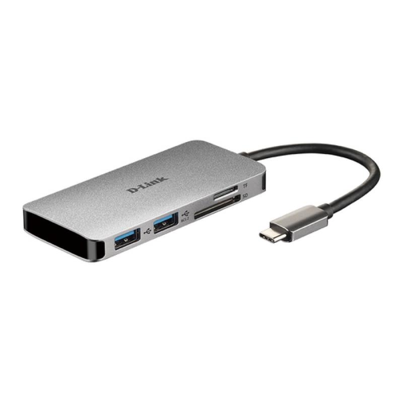 D-Link DUB-M610 base para portátil y replicador de puertos Alámbrico USB 3.2 Gen 1 (3.1 Gen 1) Type-C Aluminio, Negro - Imagen 1