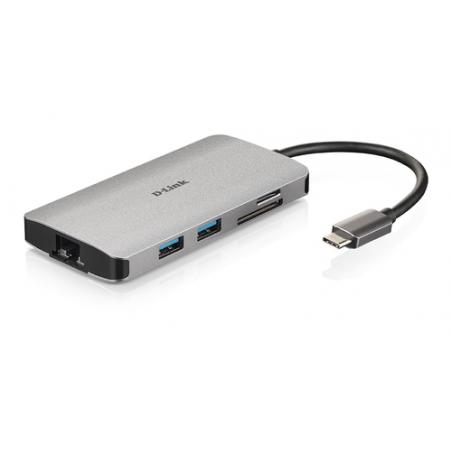 D-Link DUB-M810 base para portátil y replicador de puertos Alámbrico Thunderbolt 3 Plata - Imagen 2