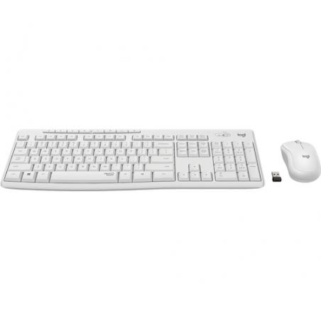 Logitech MK295 Silent Wireless Combo teclado RF inalámbrico QWERTY Pan Nordic Blanco - Imagen 2