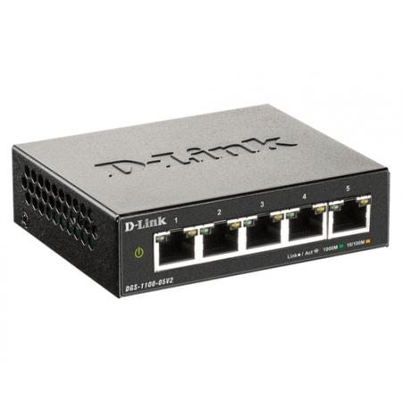 D-Link DGS-1100-05V2 switch Gestionado Gigabit Ethernet (10/100/1000) Negro - Imagen 3