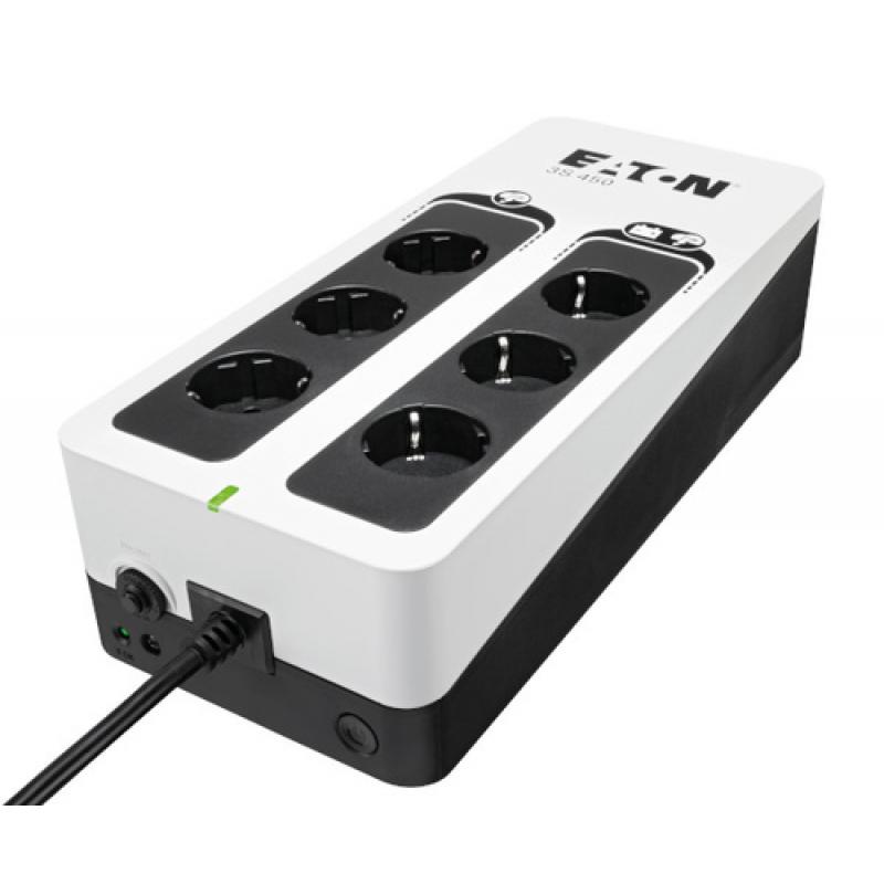 Eaton 3S450D sistema de alimentación ininterrumpida (UPS) En espera (Fuera de línea) o Standby (Offline) 450 VA 270 W 6 salidas 