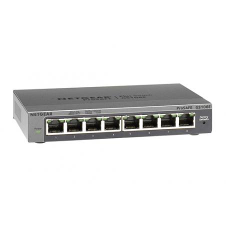 Netgear GS108E Gigabit Ethernet (10/100/1000) Negro - Imagen 8