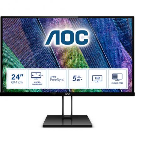 AOC V2 24V2Q pantalla para PC 60,5 cm (23.8") 1920 x 1080 Pixeles Full HD LED Negro - Imagen 1