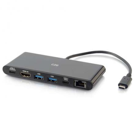 C2G Estación de conexión USB-C con HDMI 4K, Ethernet, USB y alimentación - Imagen 1