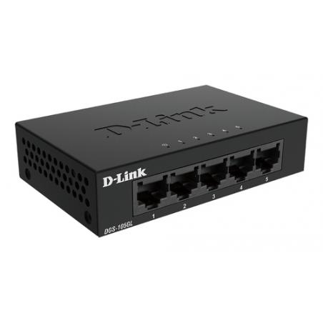 D-Link DGS-105GL/E switch No administrado Gigabit Ethernet (10/100/1000) Negro - Imagen 3