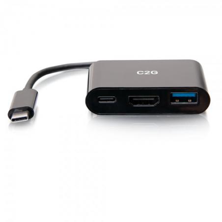 C2G Mini base USB-C 3 en 1 con alimentación HDMI, USB-A y USB-C de hasta 60 W - 4K 30 Hz - Imagen 3