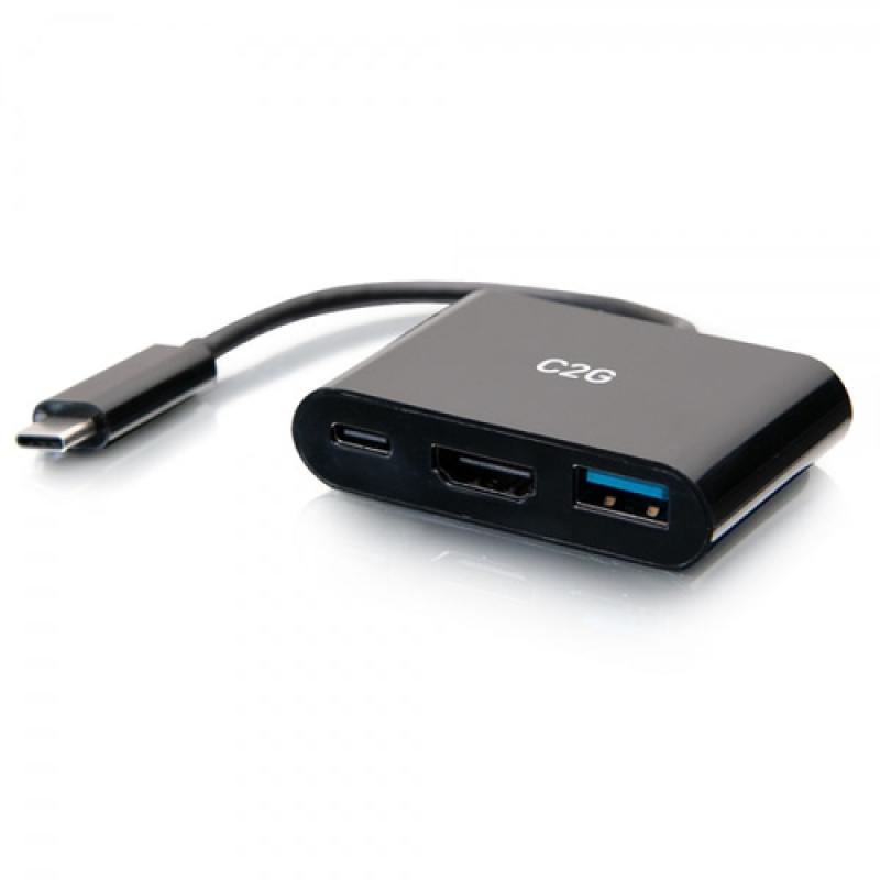 C2G Mini base USB-C 3 en 1 con alimentación HDMI, USB-A y USB-C de hasta 60 W - 4K 30 Hz - Imagen 4