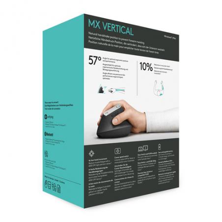 Logitech MX Vertical ratón mano derecha RF inalámbrica + Bluetooth Óptico 4000 DPI - Imagen 28