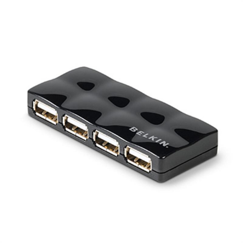 Belkin 4-Port USB 2.0 480 Mbit/s Negro - Imagen 1