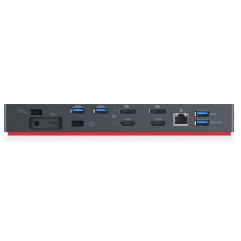 Lenovo 40AN0135EU base para portátil y replicador de puertos Alámbrico Thunderbolt 3 Negro, Rojo - Imagen 4