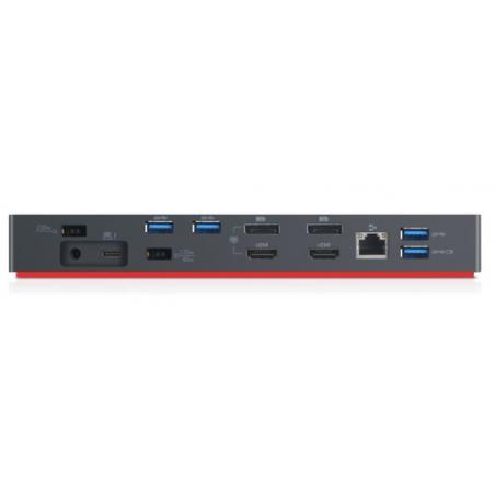 Lenovo 40AN0135EU base para portátil y replicador de puertos Alámbrico Thunderbolt 3 Negro, Rojo - Imagen 4
