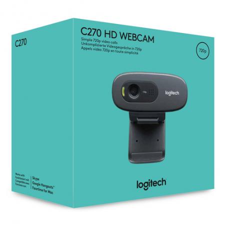 Logitech C270 HD WEBCAM cámara web 3 MP 1280 x 720 Pixeles USB 2.0 Negro - Imagen 13