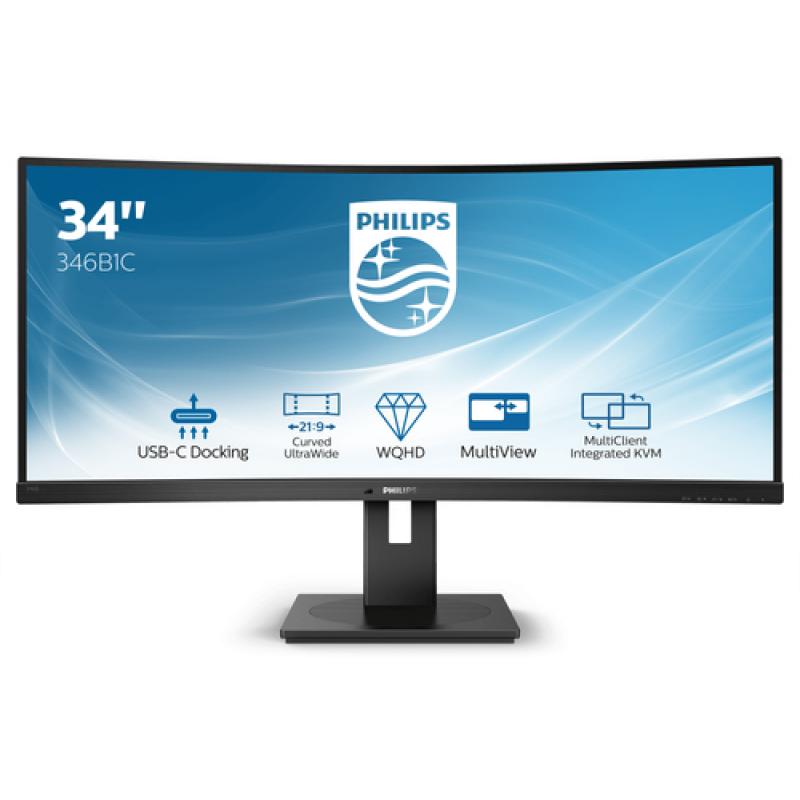 Philips B Line 346B1C/00 pantalla para PC 86,4 cm (34") 3440 x 1440 Pixeles Quad HD LCD Negro - Imagen 1
