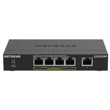 Netgear GS305PP No administrado Gigabit Ethernet (10/100/1000) Energía sobre Ethernet (PoE) Negro - Imagen 5