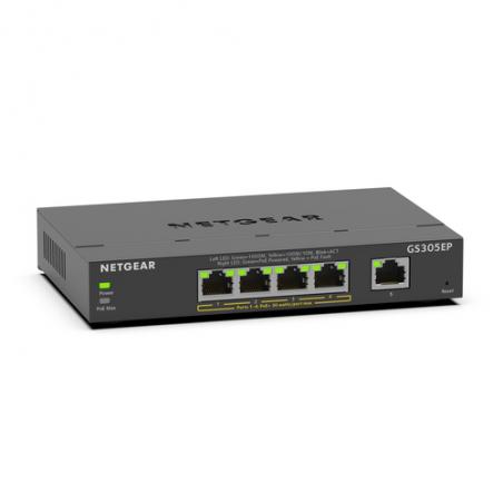 Netgear GS305EP Gestionado L2/L3 Gigabit Ethernet (10/100/1000) Energía sobre Ethernet (PoE) Negro - Imagen 1