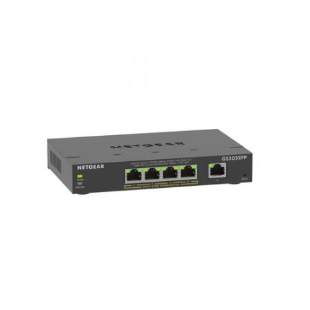 Netgear GS305EPP Gestionado L2/L3 Gigabit Ethernet (10/100/1000) Energía sobre Ethernet (PoE) Negro - Imagen 1