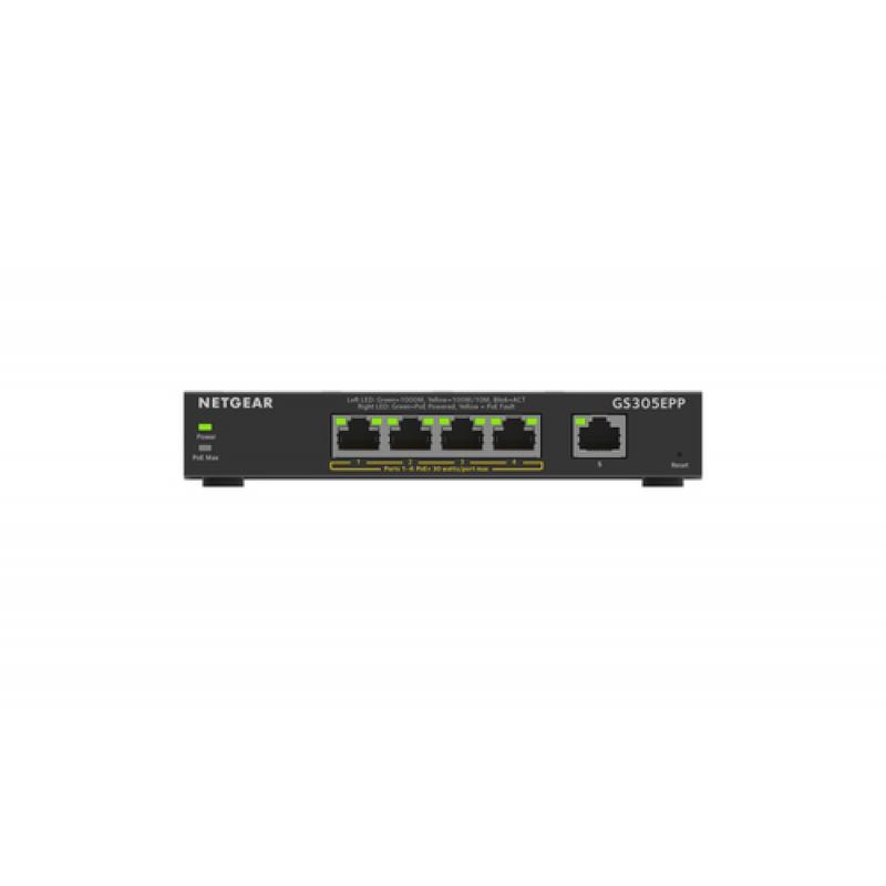Netgear GS305EPP Gestionado L2/L3 Gigabit Ethernet (10/100/1000) Energía sobre Ethernet (PoE) Negro - Imagen 2