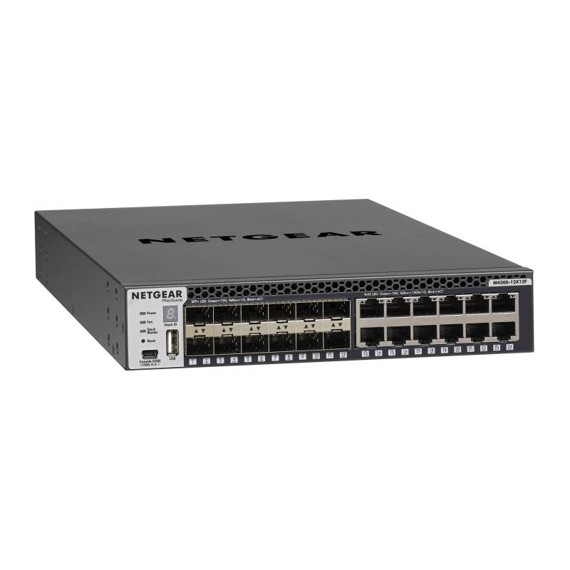 Netgear M4300-12X12F Gestionado L2/L3 10G Ethernet (100/1000/10000) Negro 1U - Imagen 2