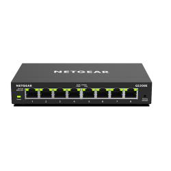 Netgear GS308E Gestionado Gigabit Ethernet (10/100/1000) Negro - Imagen 1