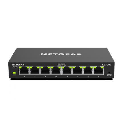 Netgear GS308E Gestionado Gigabit Ethernet (10/100/1000) Negro - Imagen 1