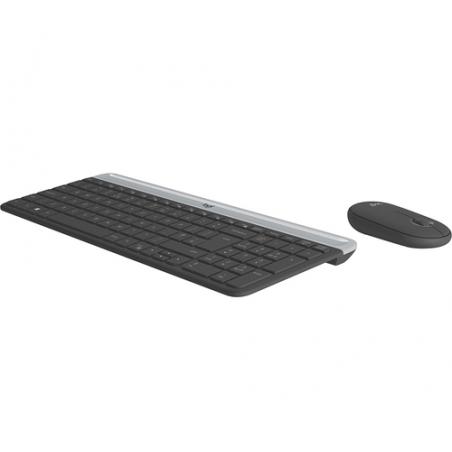 Logitech Slim Wireless Combo MK470 teclado RF inalámbrico QWERTY Checa, Eslovaco Grafito, Gris - Imagen 2