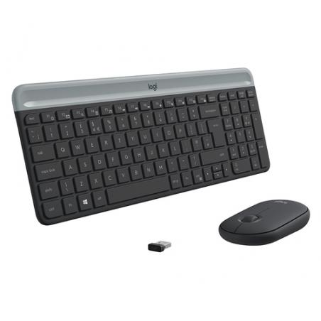Logitech Slim Wireless Combo MK470 teclado RF inalámbrico QWERTY Checa, Eslovaco Grafito, Gris - Imagen 5
