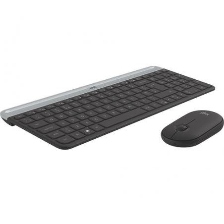 Logitech Slim Wireless Combo MK470 teclado RF inalámbrico QWERTY Checa, Eslovaco Grafito, Gris - Imagen 6