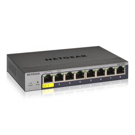 Netgear GS108Tv3 Gestionado L2 Gigabit Ethernet (10/100/1000) Gris - Imagen 1
