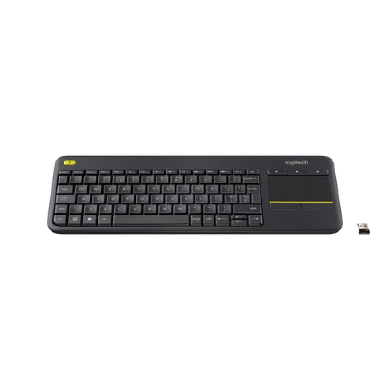 Logitech K400 Plus teclado RF inalámbrico AZERTY Francés Negro