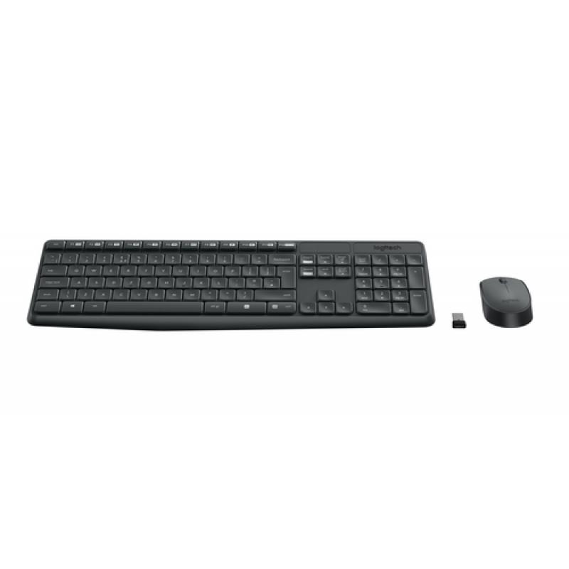 Logitech MK235 teclado RF inalámbrico QWERTY Pan Nordic Negro