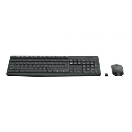 Logitech MK235 teclado RF inalámbrico QWERTY Pan Nordic Negro