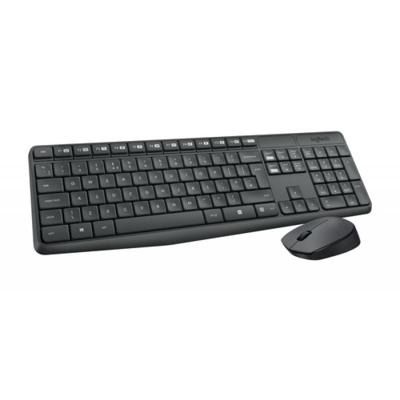 Logitech MK235 teclado RF inalámbrico QWERTY Pan Nordic Negro