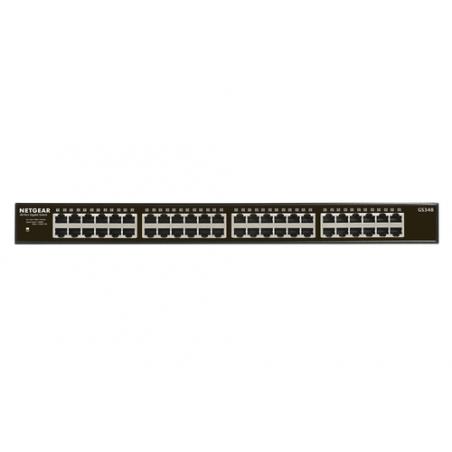 Netgear GS348 No administrado Gigabit Ethernet (10/100/1000) Negro 1U