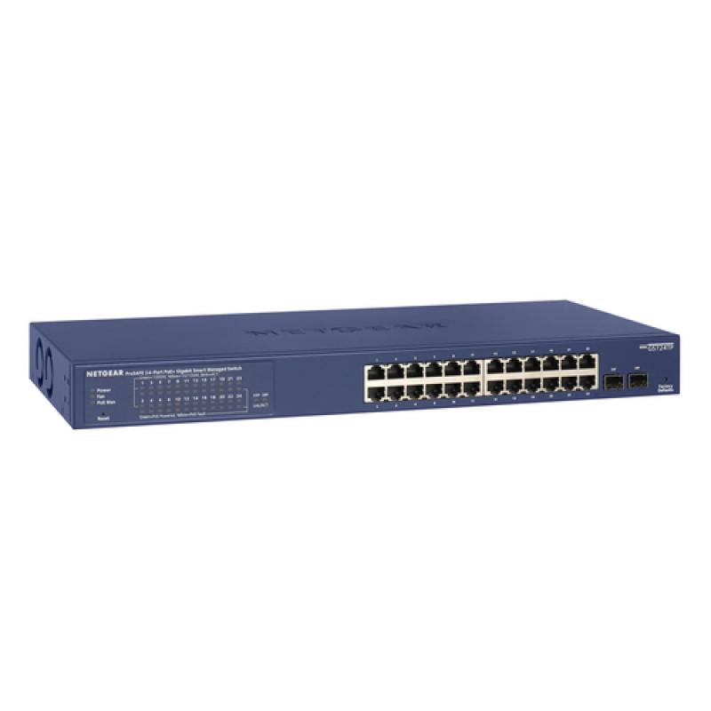 Netgear GS724TP Gestionado L2/L3/L4 Gigabit Ethernet (10/100/1000) Negro, Gris 1U Energía sobre Ethernet (PoE)