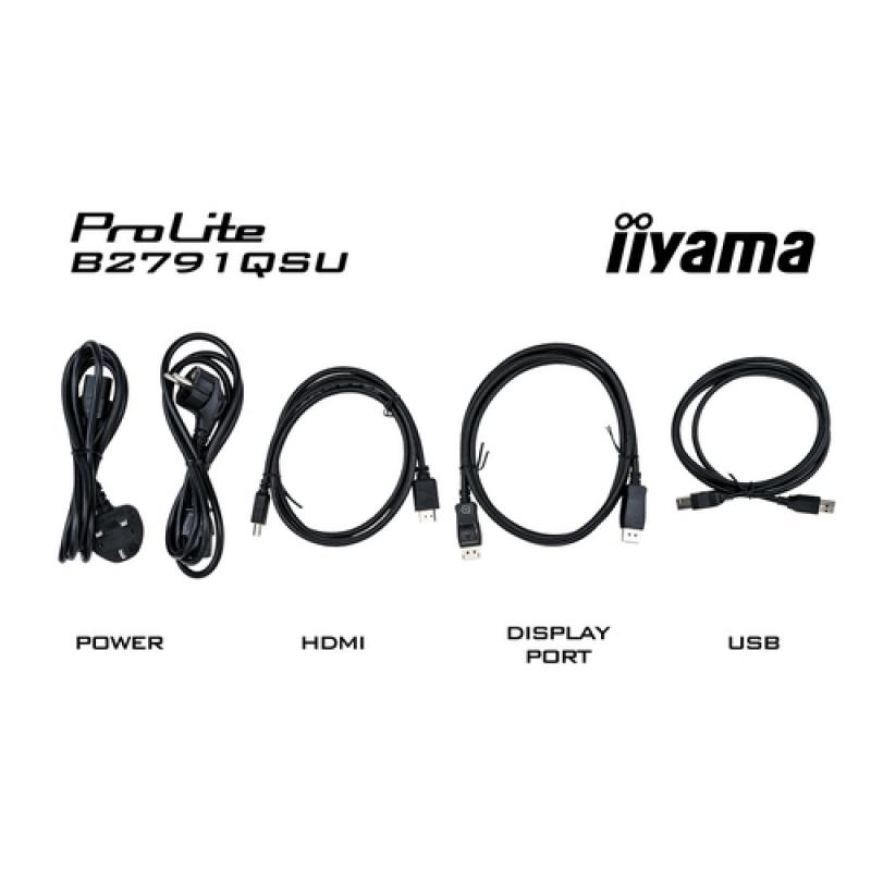 iiyama ProLite B2791QSU-B1 pantalla para PC 68,6 cm (27") 2560 x 1440 Pixeles Quad HD LED Negro