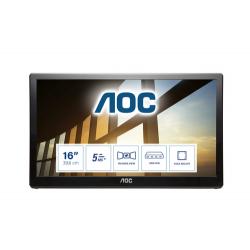 AOC 59 Series I1659FWUX pantalla para PC 39,6 cm (15.6") 1920 x 1080 Pixeles Full HD LCD Negro