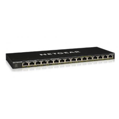 NETGEAR GS316P No administrado Gigabit Ethernet (10/100/1000) Energía sobre Ethernet (PoE) Negro